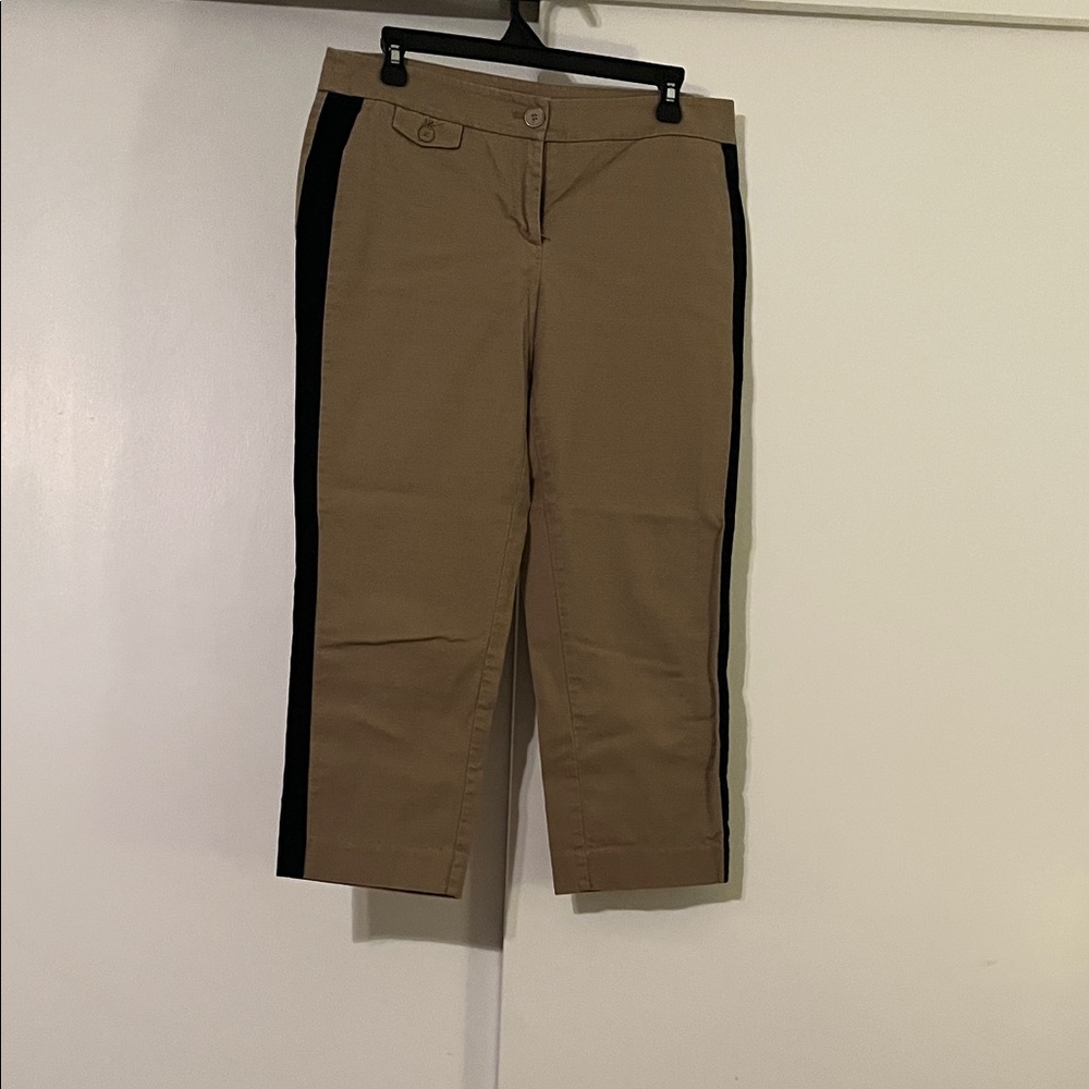 LOFT Tan and Black Capris
